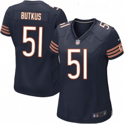 Womens Nike Chicago Bears 51 Dick Butkus Game Navy Blue Team Color NFL Jersey