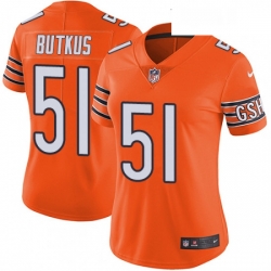 Womens Nike Chicago Bears 51 Dick Butkus Limited Orange Rush Vapor Untouchable NFL Jersey