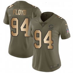 Womens Nike Chicago Bears 94 Leonard Floyd Limited OliveGold Salute to Service NFL Jersey