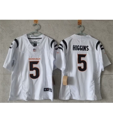 Women Cincinnati Bengals 5 Tee Higgins White F U S E  Stitched Vapor Football Jersey  Women Cincinnati Bengals 5 Tee Higgins White F U S E  Stitched Vapor Football Jersey