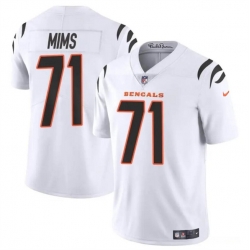 Youth Cincinnati Bengals 71 Amarius Mims White 2024 Draft Vapor Untouchable Limited Stitched Jersey