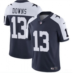 Men Dallas Cowboys  13 Caleb Downs Navy White 2026 Draft Thanksgiving Vapor Untouchable Limited Stitched Football Jersey