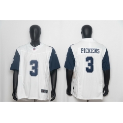 Men Dallas Cowboys  3 George pickens White 2026 F U S E Vapor Untouchable Limited Stitched Football Jersey