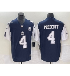 Men Dallas Cowboys 4 Dak Prescott Navy 2023 F U S E  With 1960 Patch Vapor Limited Stitched Football Jersey