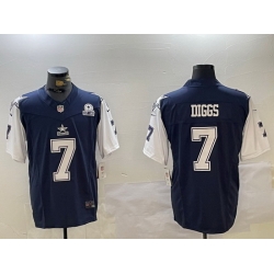 Men Dallas Cowboys 7 Trevon Diggs Navy 2023 F U S E With 1960 Patch Vapor Limited Stitched Football Jersey 1