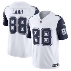 Men Dallas Cowboys 88 CeeDee Lamb Nike White Vapor F U S E Limited Jerseys