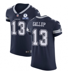 Nike Cowboys 13 Michael Gallup Navy Blue Team Color Men Stitched With Established In 1960 Patch NFL Vapor Untouchable Elite Jersey