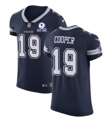 Nike Cowboys 19 Amari Cooper Navy Blue Team Color Men Stitched With Established In 1960 Patch NFL Vapor Untouchable Elite Jersey