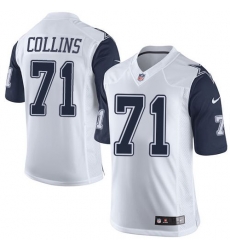 Nike Cowboys #71 La'el Collins White Mens Stitched NFL Limited Rush Jerseys