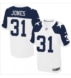 Nike Dallas Cowboys #31 Byron Jones White Thanksgiving Throwback Mens Stitched NFL Elite Jersey