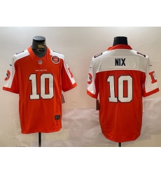 Men Denver Broncos 10 Bo Nix Orange 2024 F U S E  Throwback Vapor Limited Alternate Stitched Football Jersey 1