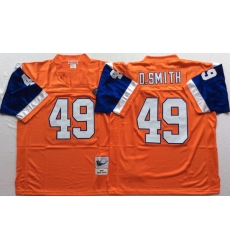 Men Denver Broncos 49 Dennis Smith Orange M&N Throwback Jersey