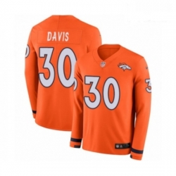 Men Nike Denver Broncos 30 Terrell Davis Limited Orange Therma Long Sleeve NFL Jersey Men Nike Denver Broncos 30 Terrell Davis Limited Orange Therma Long Sleeve NFL Jersey