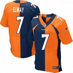 Men Nike Denver Broncos 7 John Elway Elite OrangeNavy Split Fashion NFL Jersey Men Nike Denver Broncos 7 John Elway Elite OrangeNavy Split Fashion NFL Jersey