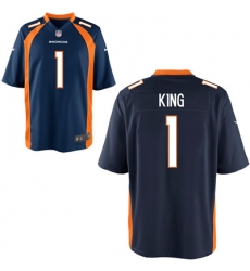 Nike Broncos #1 Marquette King Navy Elite Jersey