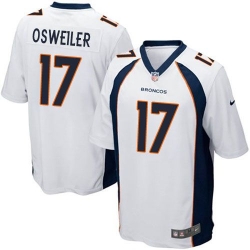 Nike Broncos #17 Brock Osweiler White Mens Stitched NFL New Elite Jersey Nike Broncos #17 Brock Osweiler White Mens Stitched NFL New Elite Jersey