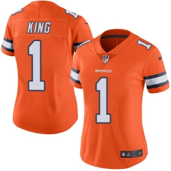 Nike Broncos #1 Marquette King Orange Womens Stitched NFL Limited Rush Jersey Nike Broncos #1 Marquette King Orange Womens Stitched NFL Limited Rush Jersey