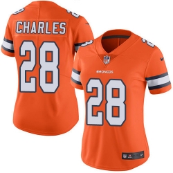 Nike Broncos #28 Jamaal Charles Orange Womens Stitched NFL Limited Rush Jersey Nike Broncos #28 Jamaal Charles Orange Womens Stitched NFL Limited Rush Jersey