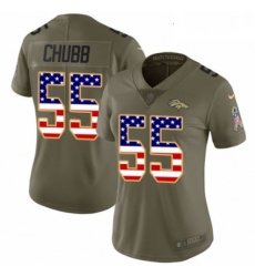 Womens Nike Denver Broncos 55 Bradley Chubb Limited OliveUSA Flag 2017 Salute to Service NFL Jersey