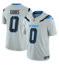 Men Detroit Lions  0 Jahmyr Gibbs Silver 2026 F U S E  Rivalries Collection Limited Stitched Football Jersey