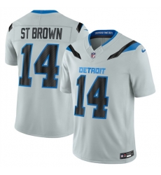 Men Detroit Lions 14 Amon Ra St Brown Silver 2026 F U S E Rivalries Collection Limited Stitched Football Jersey Men Detroit Lions 14 Amon Ra St Brown Silver 2026 F U S E Rivalries Collection Limited Stitched Football Jersey