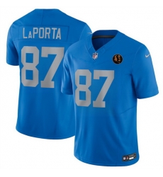 Men Detroit Lions 87 Sam LaPorta Sam LaPorta Blue 2025 F U S E With John Madden Patch Vapor Limited Stitched Jersey Men Detroit Lions 87 Sam LaPorta Sam LaPorta Blue 2025 F U S E With John Madden Patch Vapor Limited Stitched Jersey