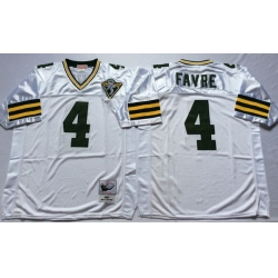Men Green Bay Green Bay Packers 4 Brett Favre White M&N Throwback Jersey Men Green Bay Green Bay Packers 4 Brett Favre White M&N Throwback Jersey