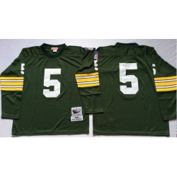 Men Green Bay Green Bay Packers 5 Paul Hornung Green Long Sleeve M&N Throwback Jersey Men Green Bay Green Bay Packers 5 Paul Hornung Green Long Sleeve M&N Throwback Jersey