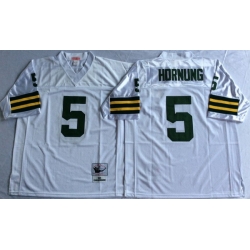 Men Green Bay Green Bay Packers 5 Paul Hornung White M&N Throwback Jersey Men Green Bay Green Bay Packers 5 Paul Hornung White M&N Throwback Jersey