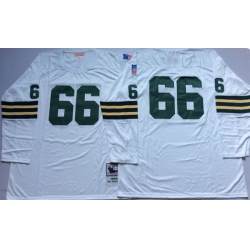 Men Green Bay Green Bay Packers 66 Ray Nitschke White Long Sleeve M&N Throwback Jersey Men Green Bay Green Bay Packers 66 Ray Nitschke White Long Sleeve M&N Throwback Jersey