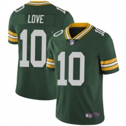 Men Green Bay Packers 10 Jordan Love Green Vapor Limited  Stitched Football Jersey