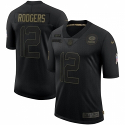 Men's Green Bay Packers #12 Aaron Rodgers Black Nike 2020 Salute To Service Limited Jersey Men's Green Bay Packers #12 Aaron Rodgers Black Nike 2020 Salute To Service Limited Jersey