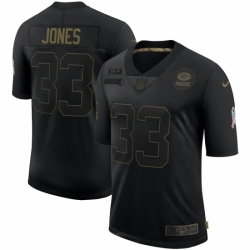 Men's Green Bay Packers #33 Aaron Jones Black Nike 2020 Salute To Service Limited Jersey Men's Green Bay Packers #33 Aaron Jones Black Nike 2020 Salute To Service Limited Jersey