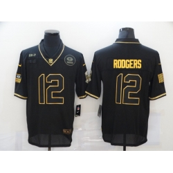 Nike Green Bay Green Bay Packers 12 Aaron Rodgers Black Gold 2020 Salute To Service Limited Jersey Nike Green Bay Green Bay Packers 12 Aaron Rodgers Black Gold 2020 Salute To Service Limited Jersey