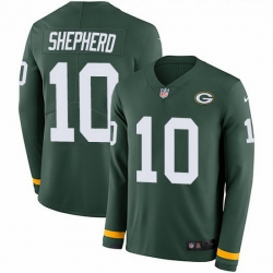 Nike Packers 10 Darrius Shepherd Green Team Color Men Stitched NFL Limited Therma Long Sleeve Jersey Nike Packers 10 Darrius Shepherd Green Team Color Men Stitched NFL Limited Therma Long Sleeve Jersey