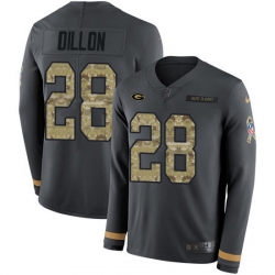 Nike Packers 28 AJ Dillon Anthracite Salute to Service Men Stitched NFL Limited Therma Long Sleeve Jersey Nike Packers 28 AJ Dillon Anthracite Salute to Service Men Stitched NFL Limited Therma Long Sleeve Jersey