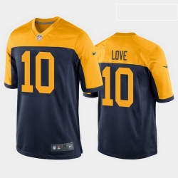 men jordan love green bay packers navy throwback game jersey  men jordan love green bay packers navy throwback game jersey