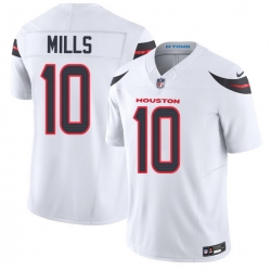 Men Houston Texans  10 Davis Mills White 2026 F U S E  Vapor Limited Stitched Football Jersey