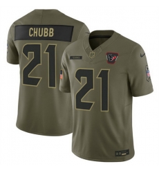 Men Houston Texans 21 Nick Chubb Olive 2025 F U S E  Salute to Service Limited Stitched Football Jersey Men Houston Texans 21 Nick Chubb Olive 2025 F U S E  Salute to Service Limited Stitched Football Jersey