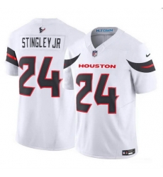 Men Houston Texans 24 Derek Stingley Jr  White 2024 Vapor F U S E  Limited Stitched Jersey