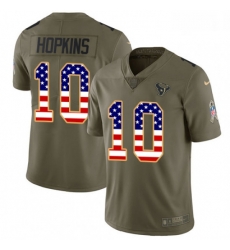 Men Nike Houston Texans 10 DeAndre Hopkins Limited OliveUSA Flag 2017 Salute to Service NFL Jersey