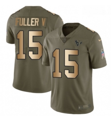 Men Nike Houston Texans 15 Will Fuller V Limited OliveGold 2017 Salute to Service NFL Jersey