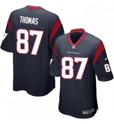 Men Nike Houston Texans 87 Demaryius Thomas Game Navy Blue Team Color NFL Jersey