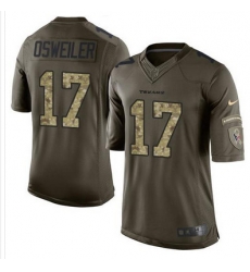 Nike Texans #17 Brock Osweiler Green Mens Stitched NFL Limited Salute to Service Jersey