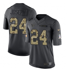 Nike Texans #24 Johnathan Joseph Black Mens Stitched NFL Limited 2016 Salute to Service Jersey