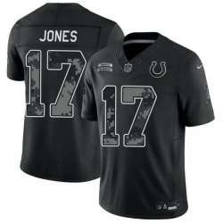 Men Indianapolis Colts 17 Daniel Jones Black F U S E 2026 Salute to Service Limited Stitched Football Jersey
