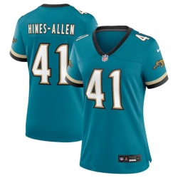 Women Jacksonville Jaguars 41 Josh Hines Allen Teal 2024 Prowler Throwback Vapor Limited Stitched Football Jersey