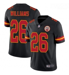 Chiefs 26 Damien Williams Black Men Stitched Football Limited Rush Jersey