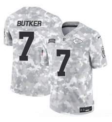 Men Kansas City Chiefs 7 Harrison Butker 2024 F U S E Arctic Camo Salute To Service Limited Stitched Football Jersey