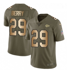 Men Nike Kansas City Chiefs 29 Eric Berry Limited OliveGold 2017 Salute to Service NFL Jersey